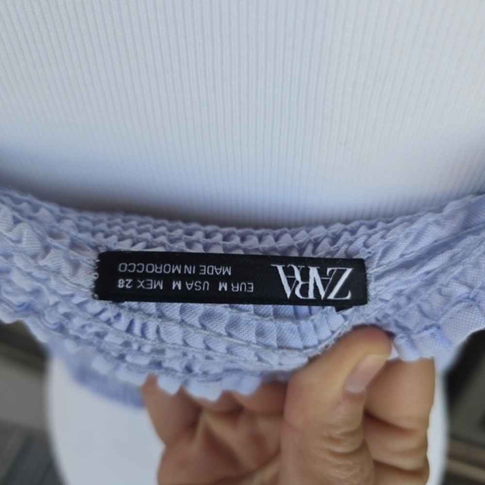 Zara Light Blue‎ Ruffled Camisole - Picture 7 of 8